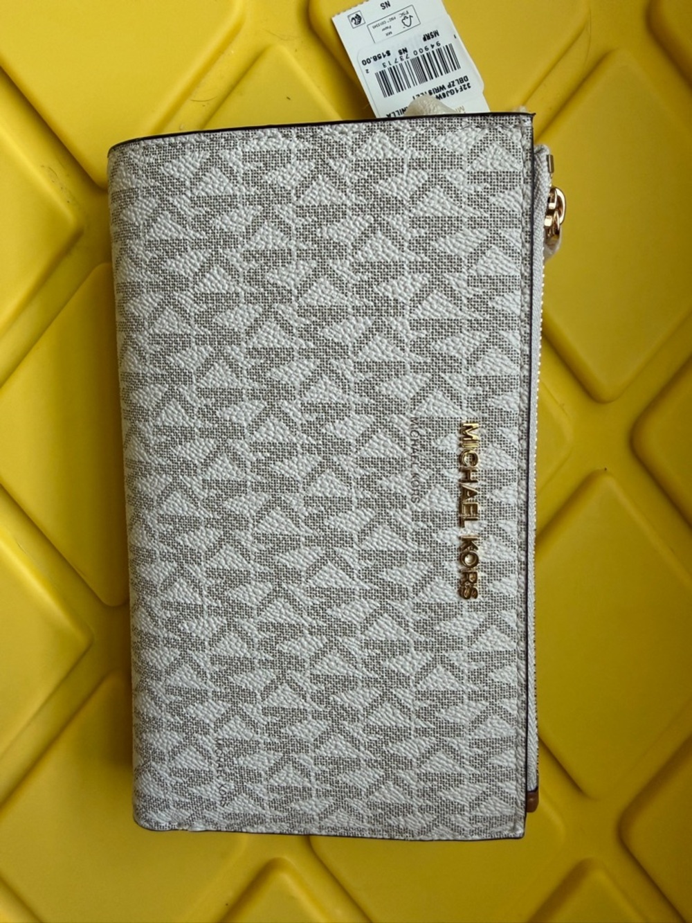 NWT MICHAEL KORS Jet Set Vanilla Double Zip Wristlet
